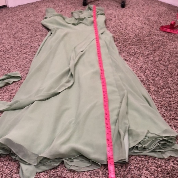 Tulle & Chantilly Wrap Maxi Dress Size 6 Pastel Mint Green Ruffle Gown - Picture 9 of 9